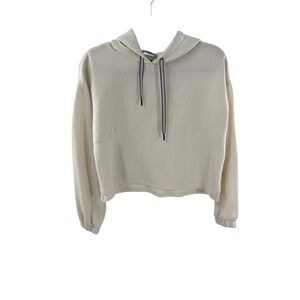 Champion Cropped Hoodie Cream Color Size Medium Casual Loungewear Athletic
